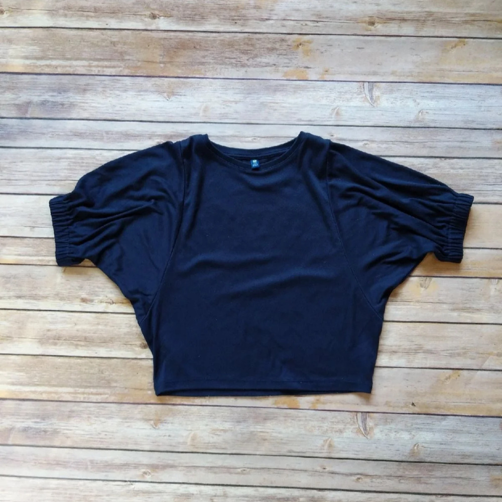 Uniqlo Blue Dolman Sleeve Shirt - 7/8y